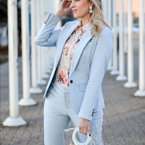 Light Blue Single-Button Blazer